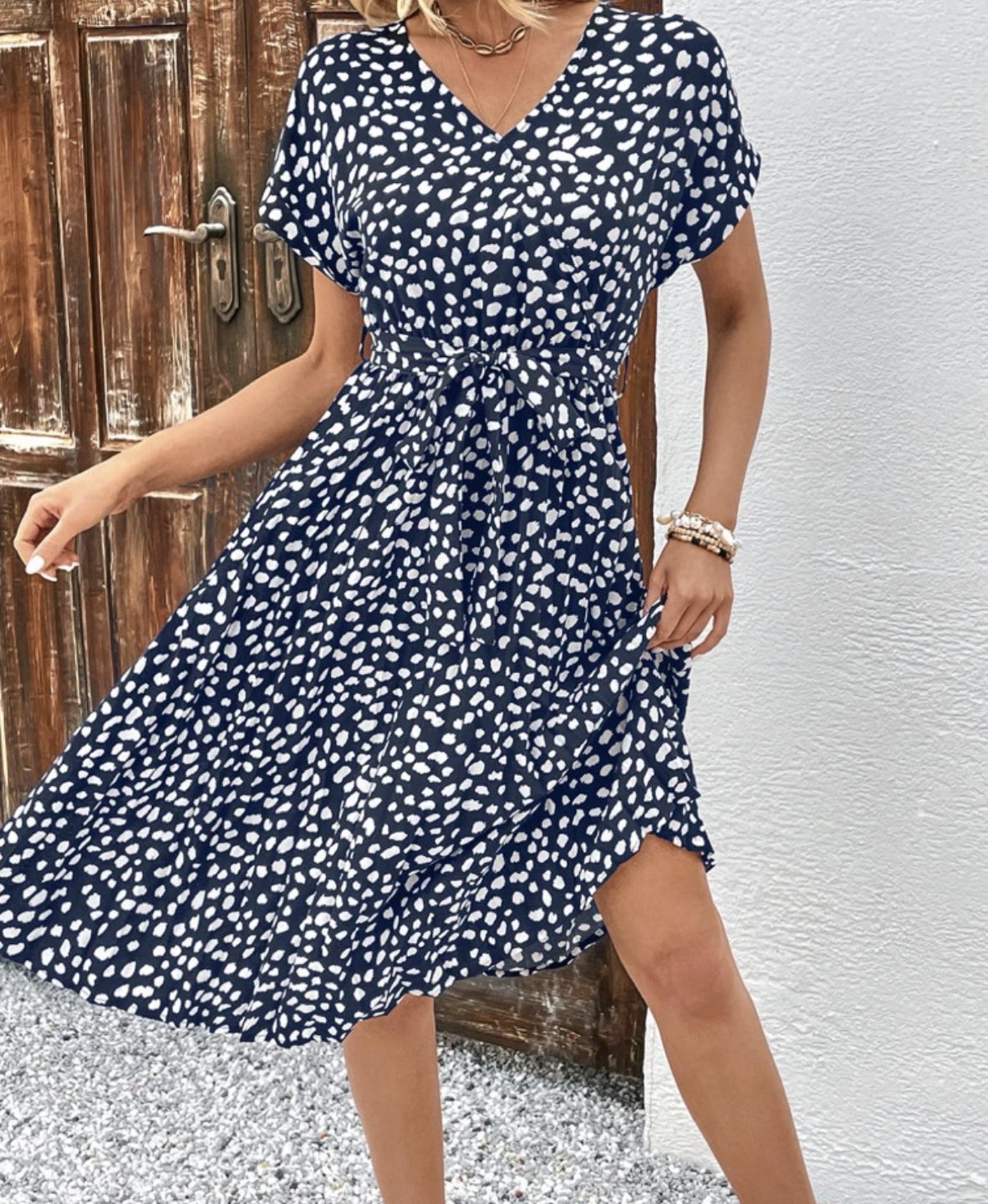 Pleated Belted Dress image indicator(3)