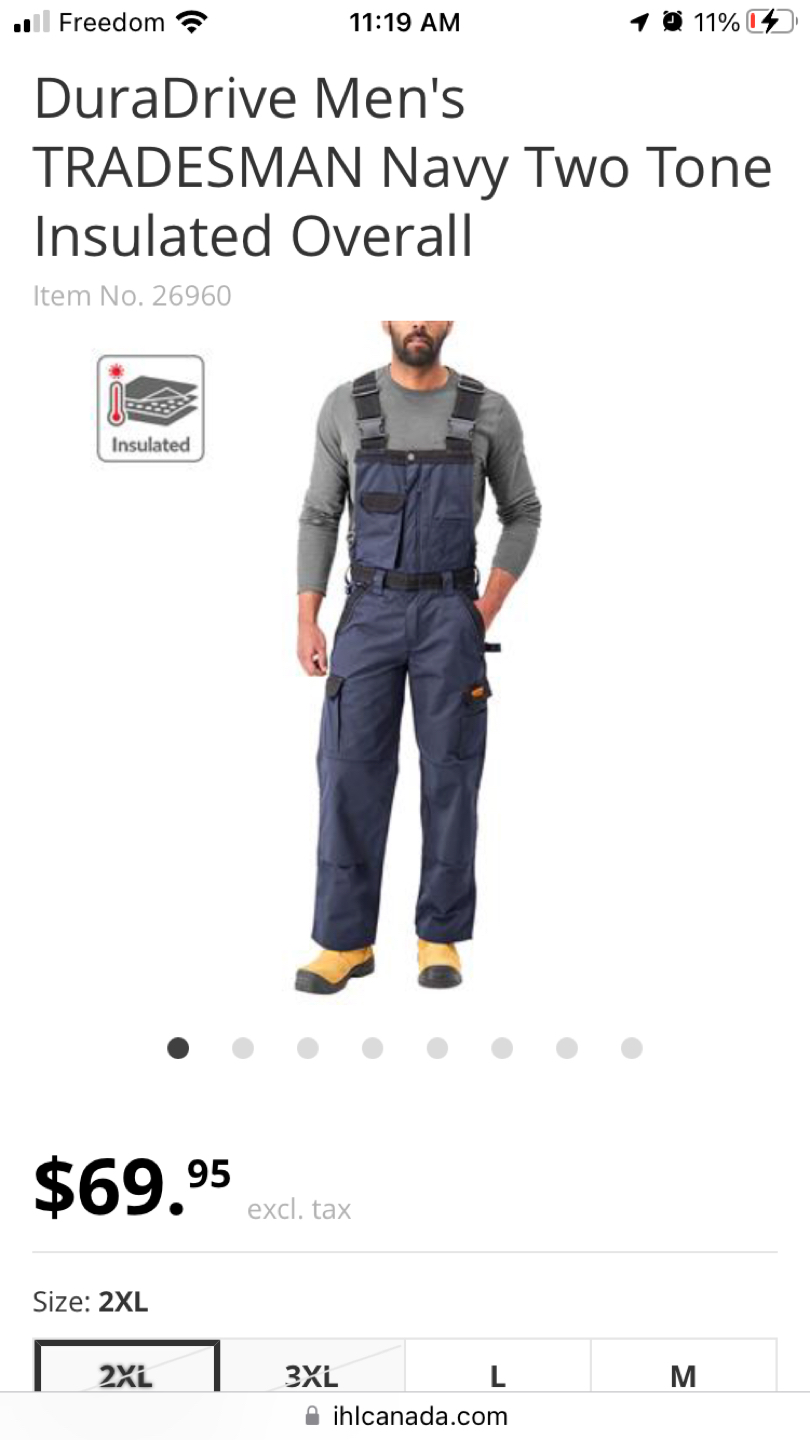 DuraDrive Men's TRADESMAN Navy Two Tone Overall workwear