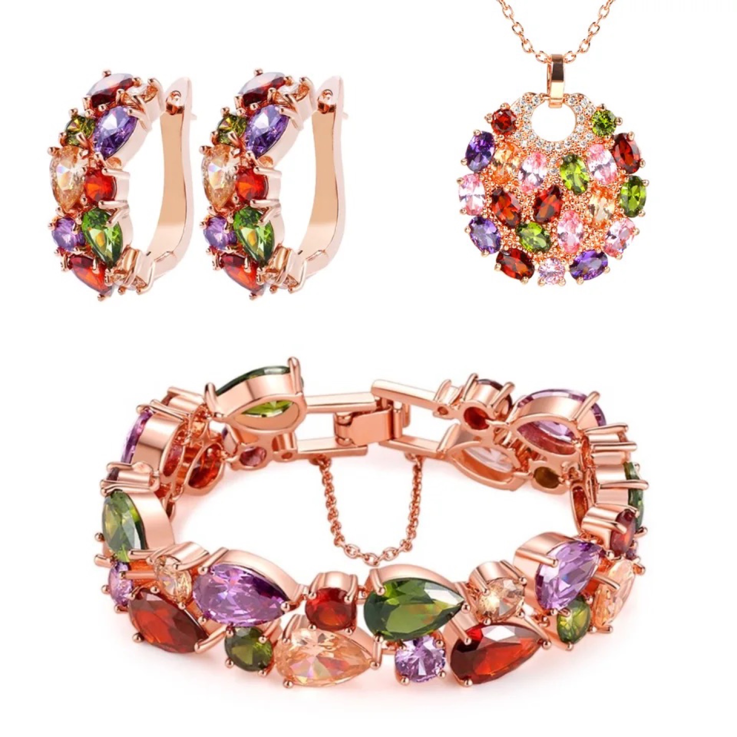 Cubic Zirconia fashion jewellery set