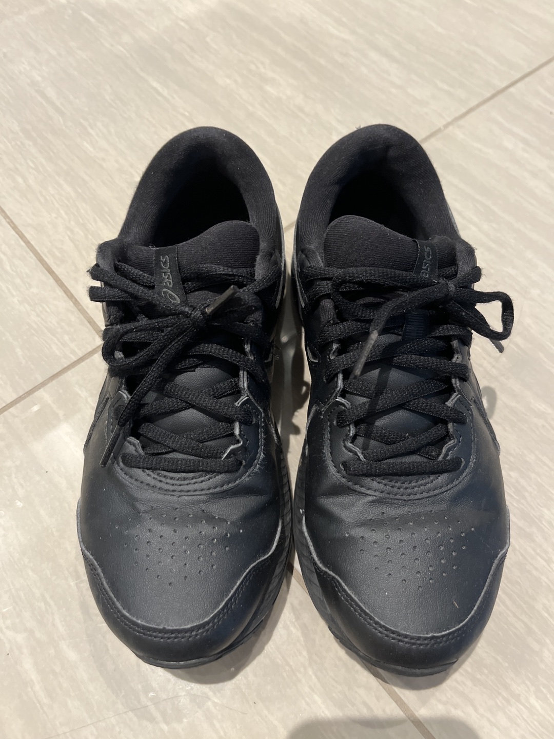 Black leather asics thumbnail