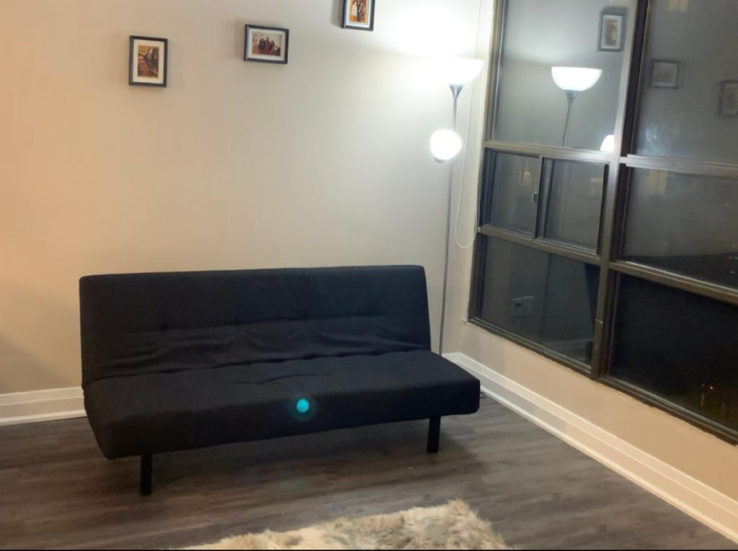 Black foldable futon/sofa