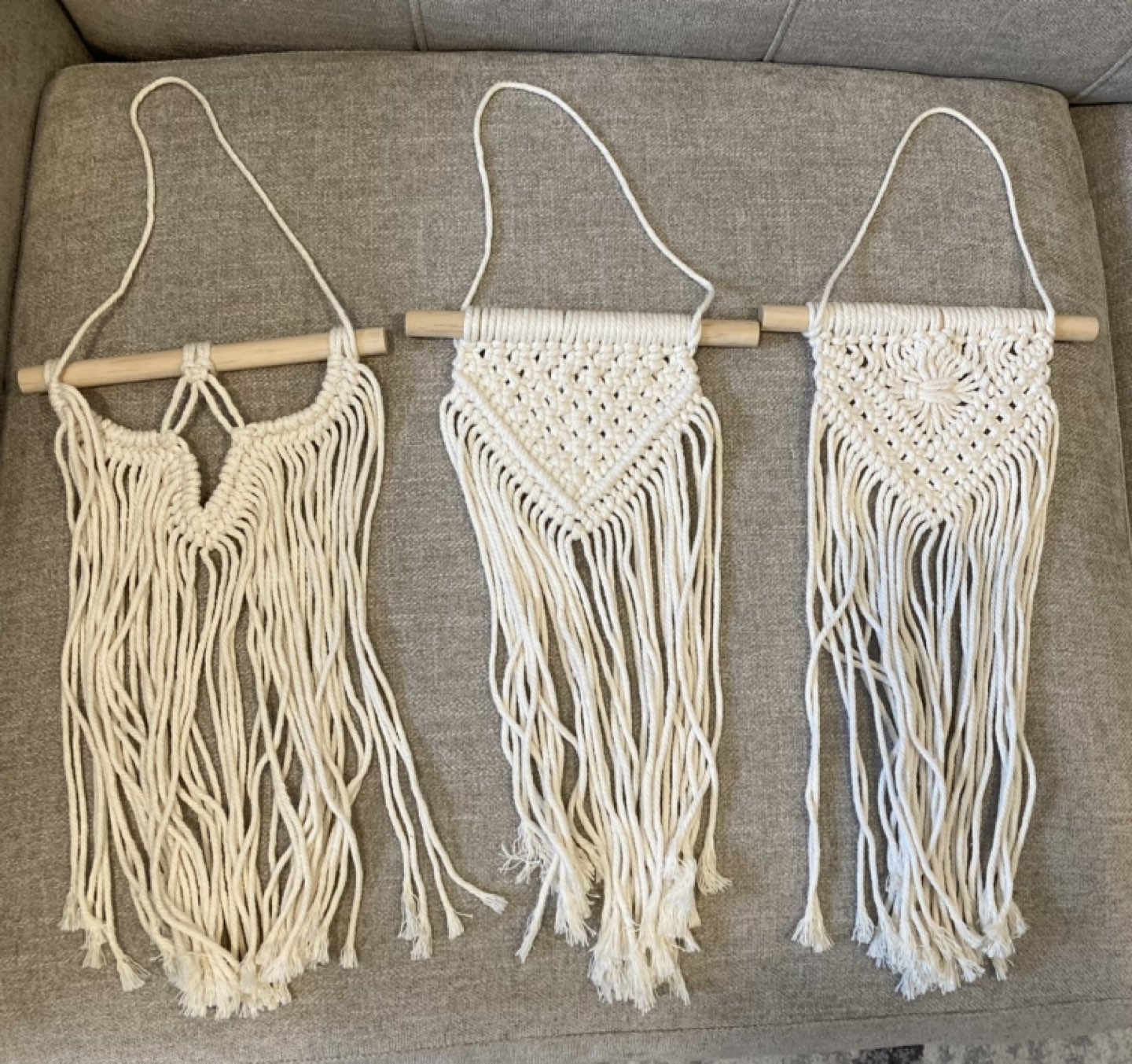 Macramé wall hangings -wall decor set of 3 #freecycle