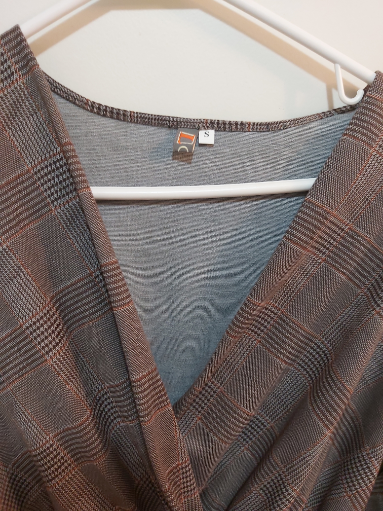 L Casa Polyester Plaid Brown Jumpsuit Size Small (S) image indicator(4)