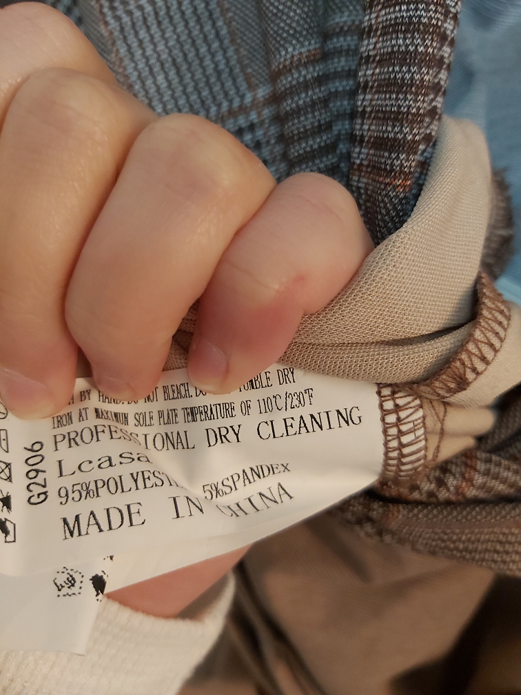 L Casa Polyester Plaid Brown Jumpsuit Size Small (S) image indicator(6)