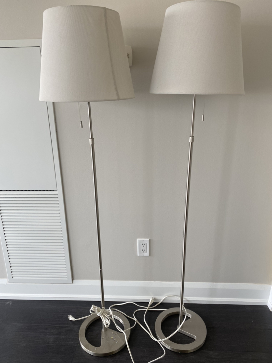 Two IKEA floor lamps
