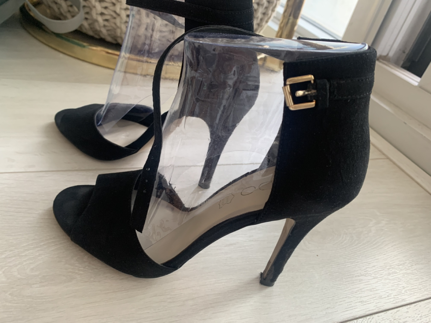 Aldo Size 7 Black Strap Heels image indicator(4)