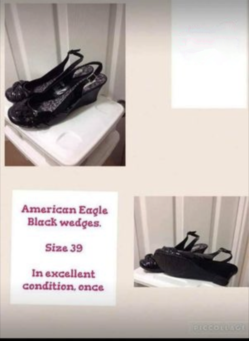 Black Wedges size US 39