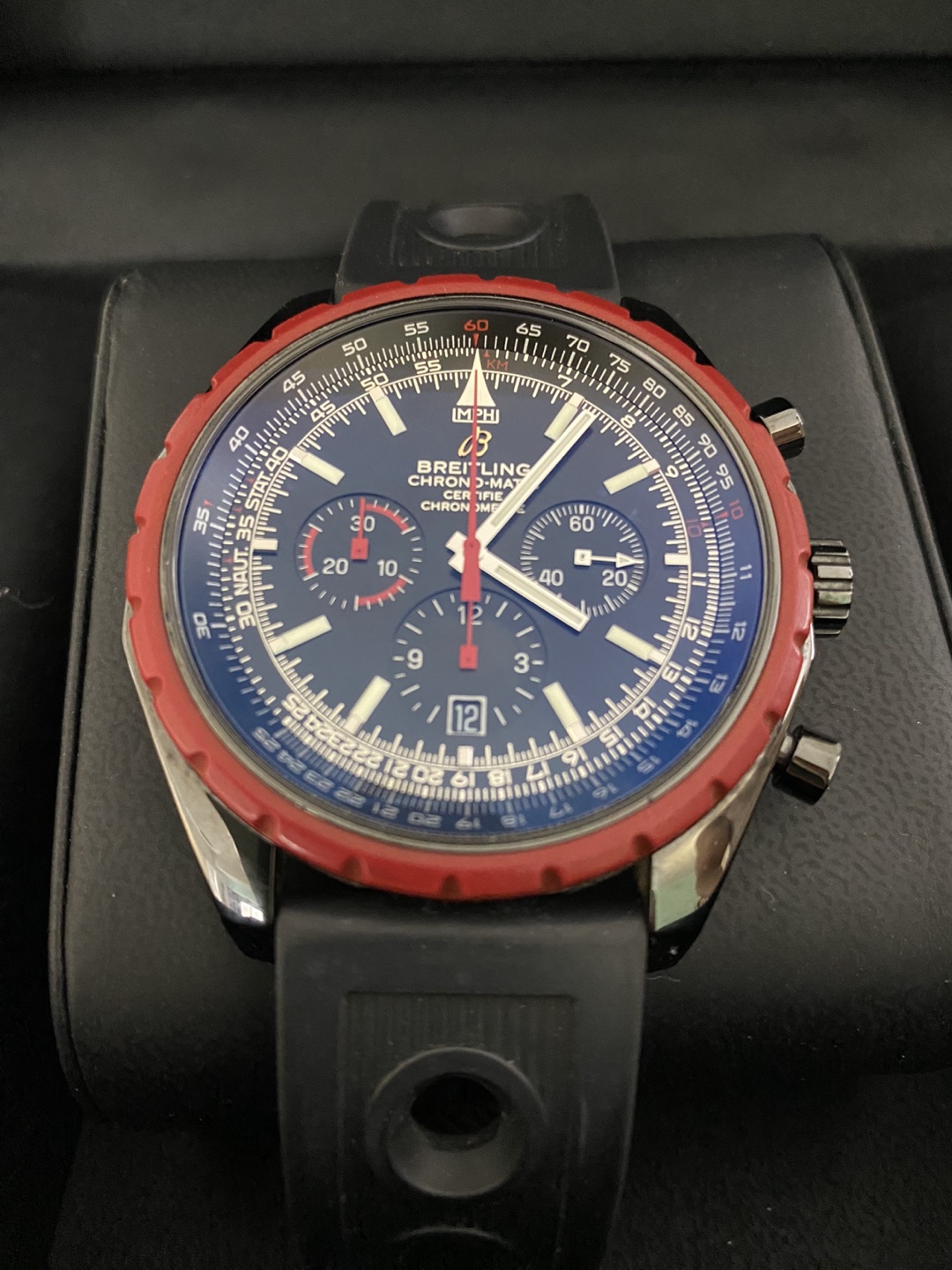 Breitling Chrono-Matic 49 M14360 Steel Black 49mm Box & Paper