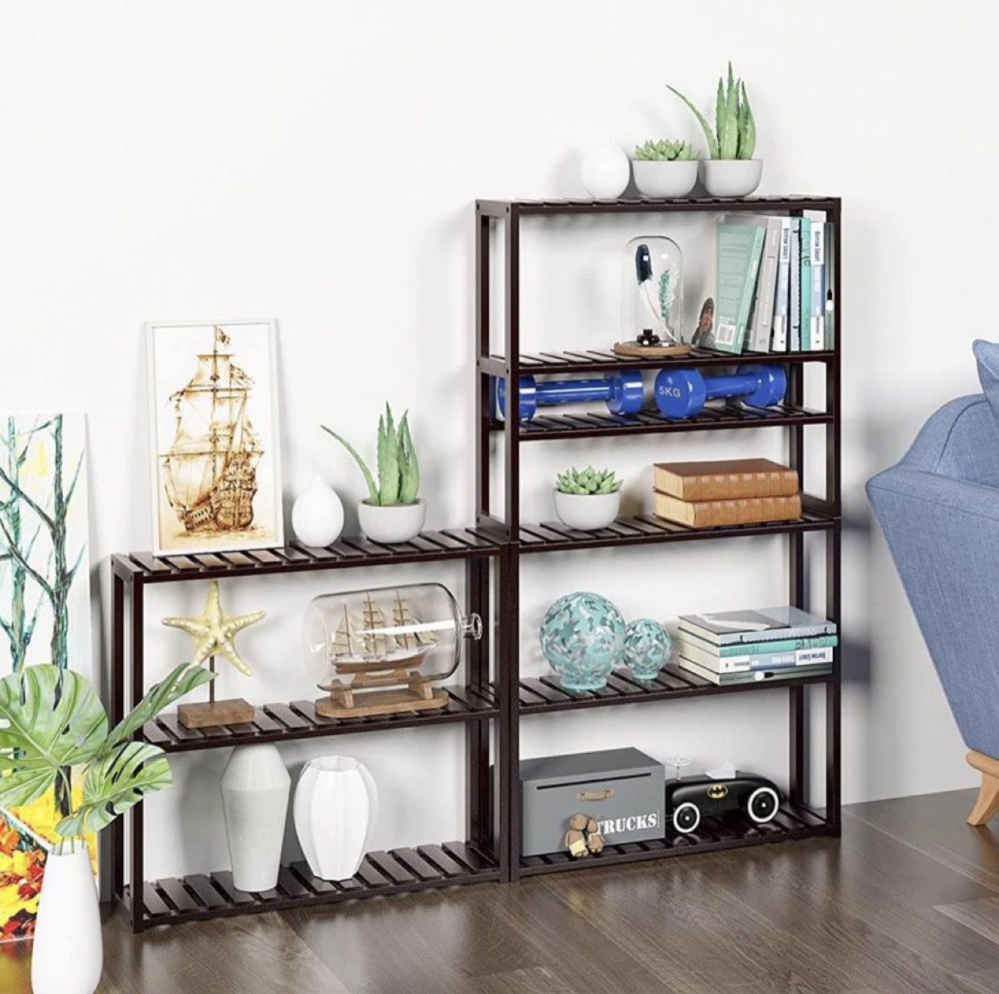 Bamboo Shelf 3-Tier Multifunctional Adjustable Layer Rack