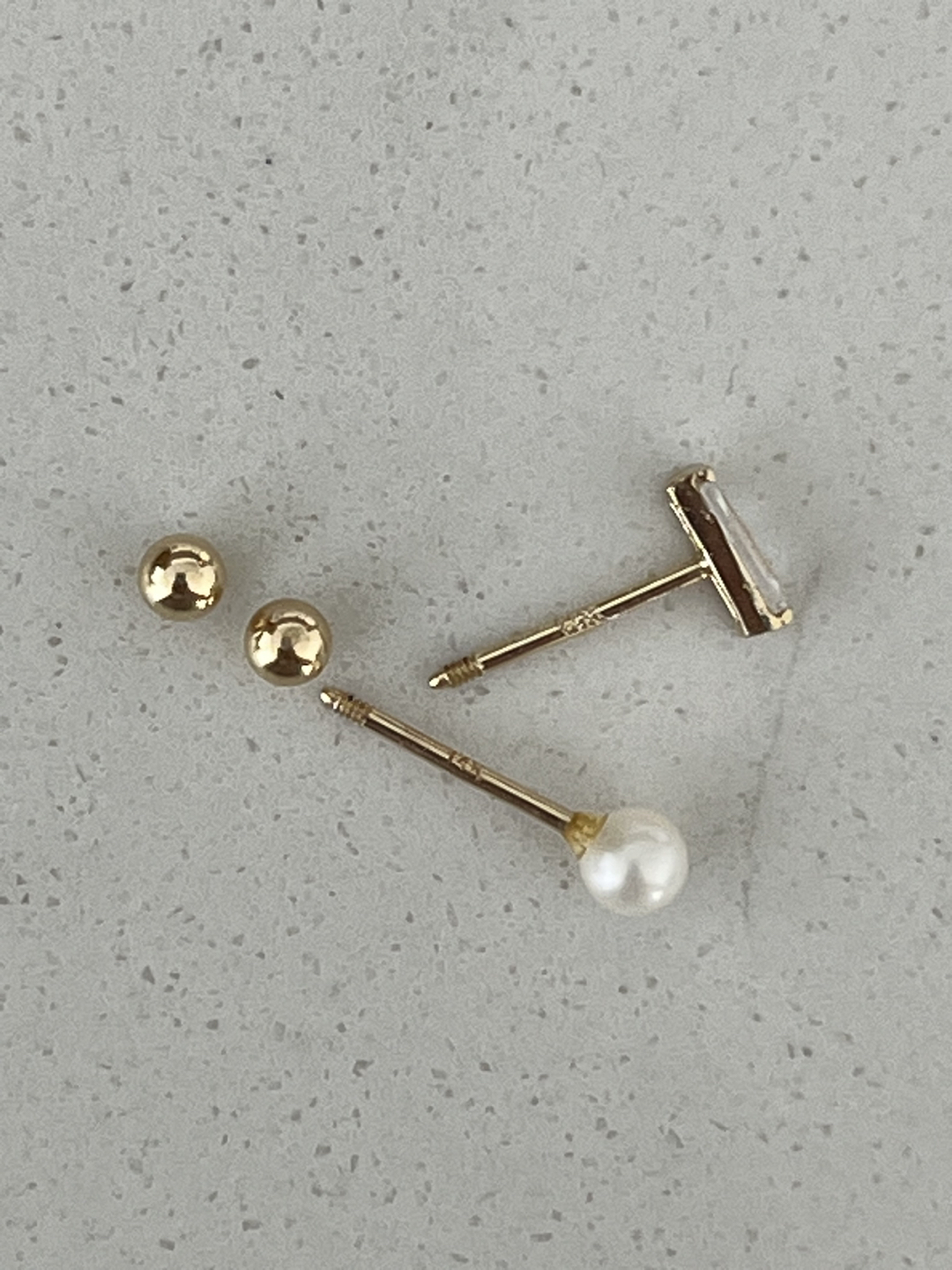 14K yellow gold screw back piercing/ earring - photo 2
