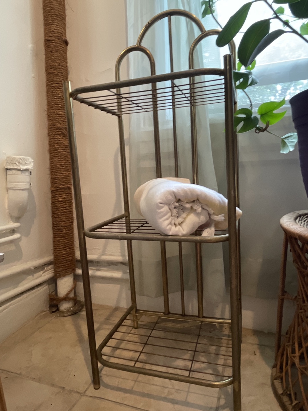 Brass/metal bathroom rack