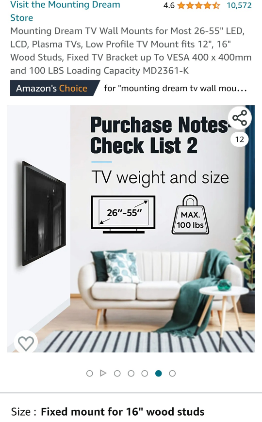 TV Wall Mount Fits most 32" - 55" image indicator(6)