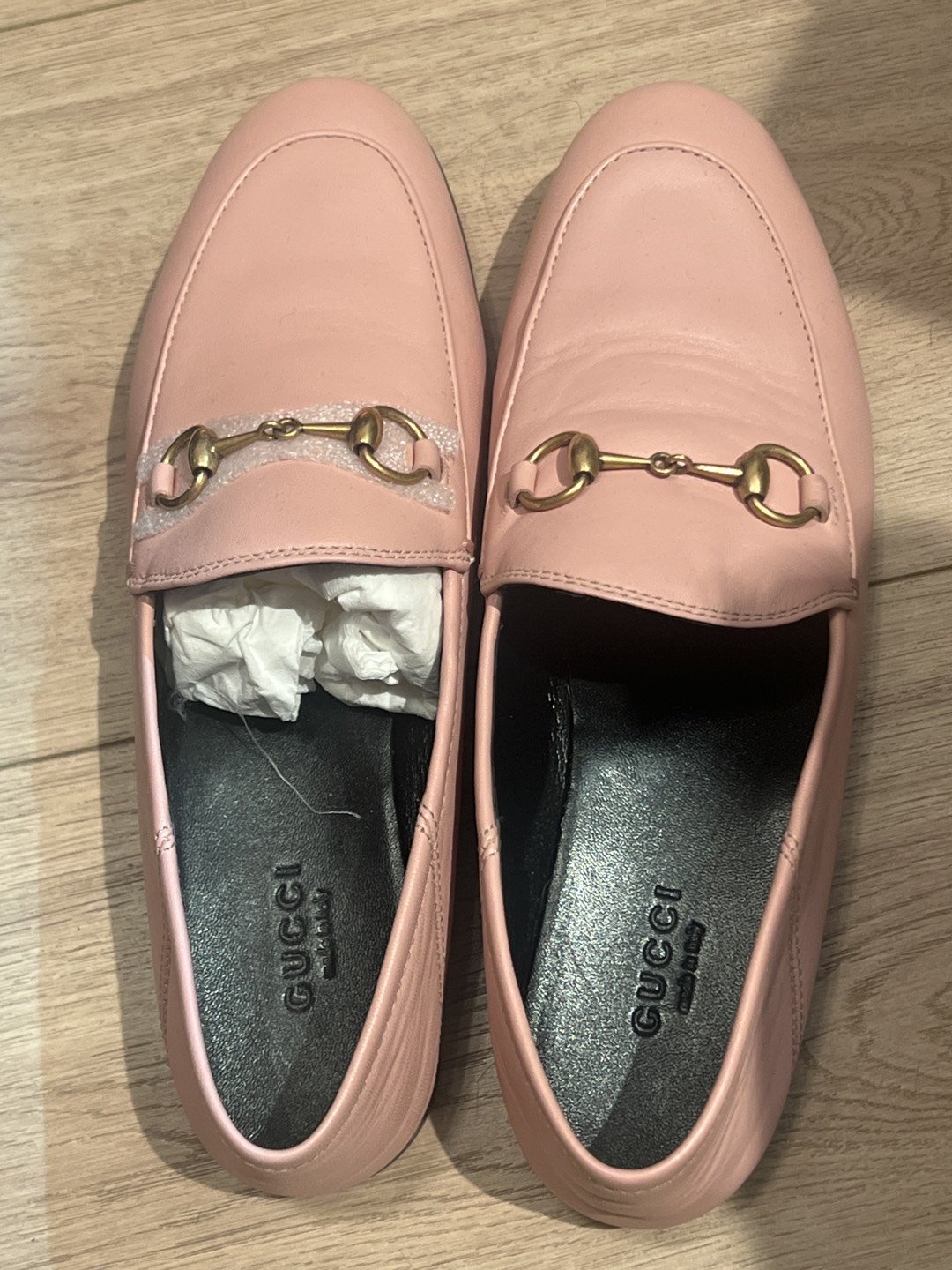 Pink Gucci loafers brand new