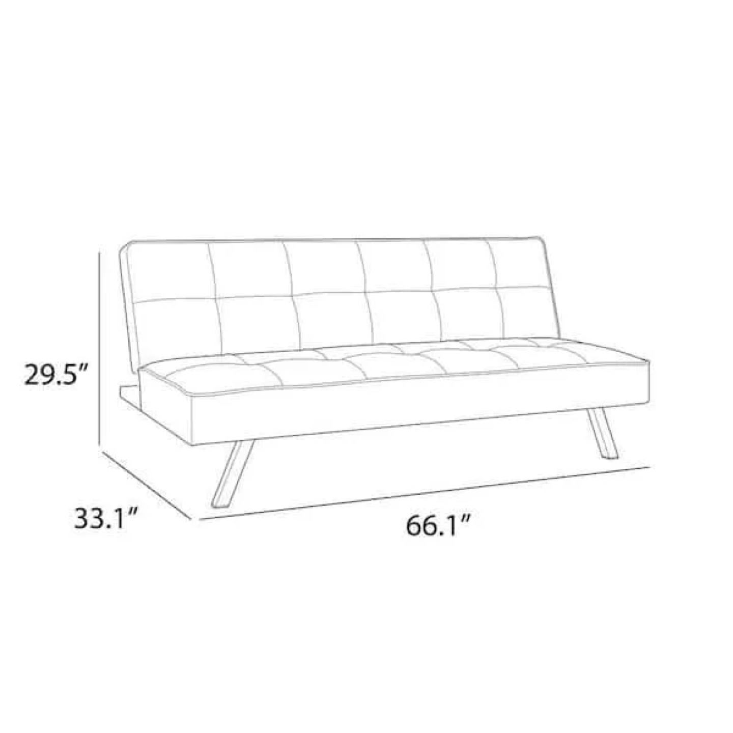 Serta Corey Black Convertible Sofa