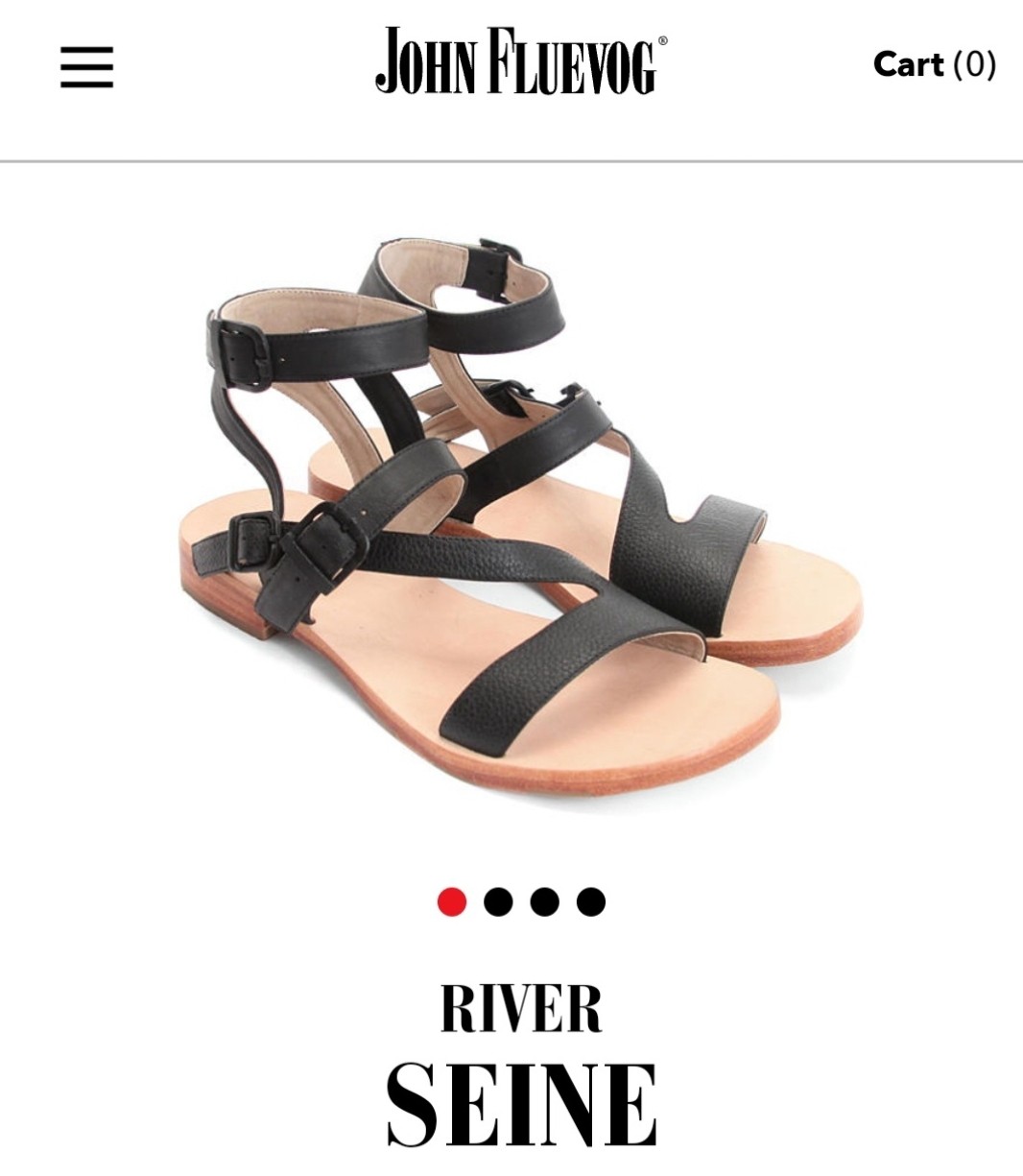 John Fluevog black leather sandals. size 7 thumbnail
