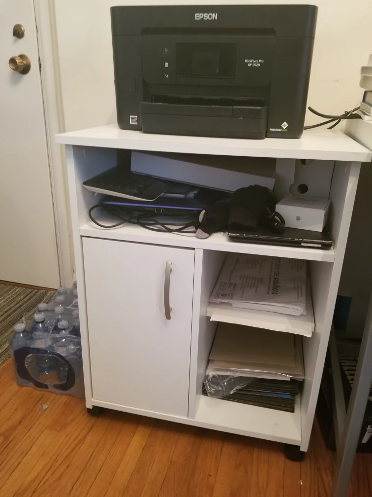 Printer table with storage