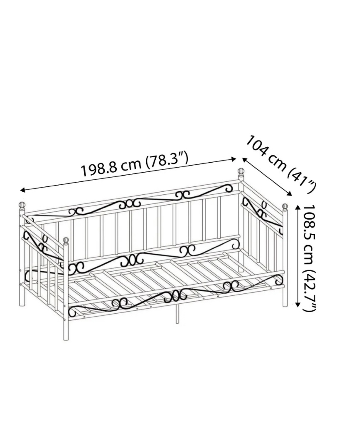Metal Twin Daybed Frame💤 image indicator(4)