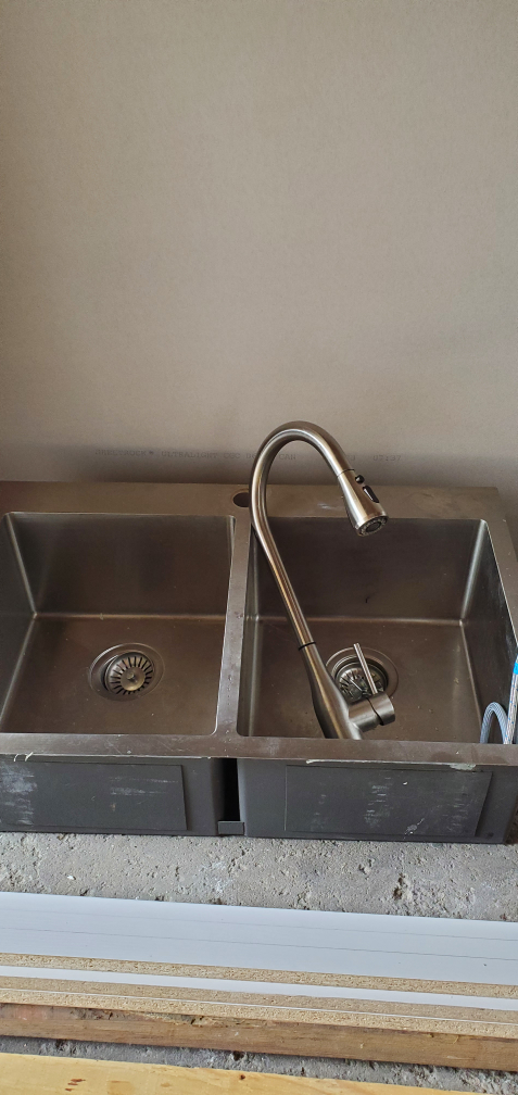Stainless steel 32 inch double sink with faucet