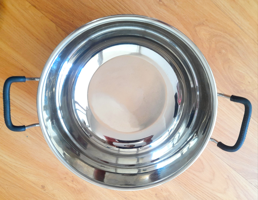 large stainless steel idly pot with lid and idly plate - photo 3