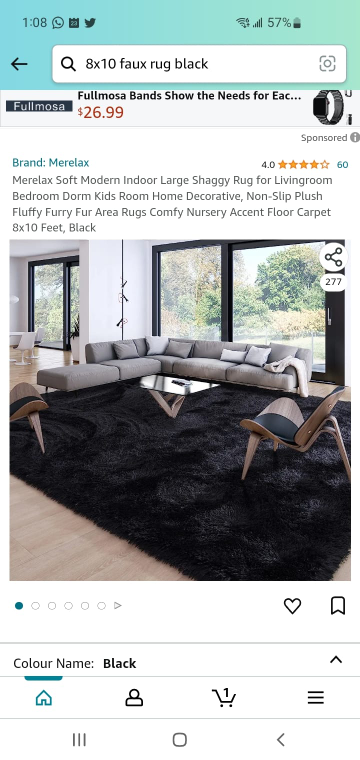 Merelax Soft Modern Indoor Large Shaggy Rug thumbnail