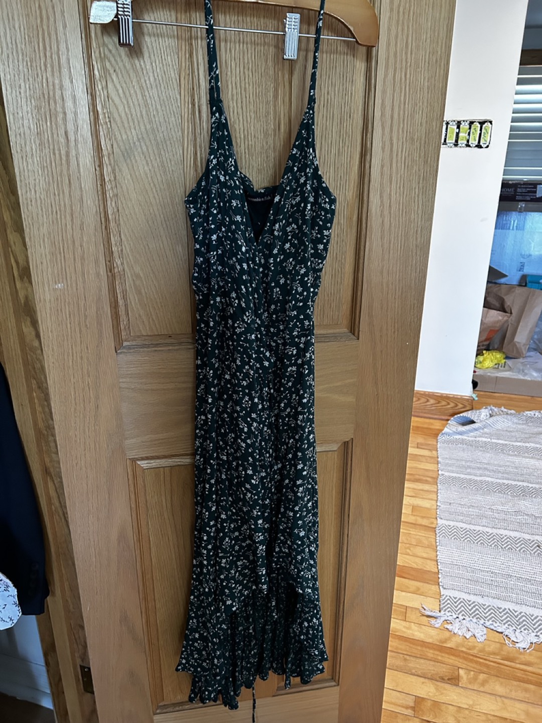Dark green wrap dress XS thumbnail
