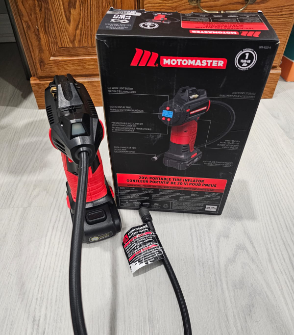 Motomaster 20v portable tire inflator. Retail price 159.99 - photo 2