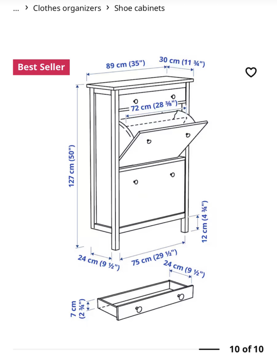 IKEA HEMNES SHOES CABINET - photo 4