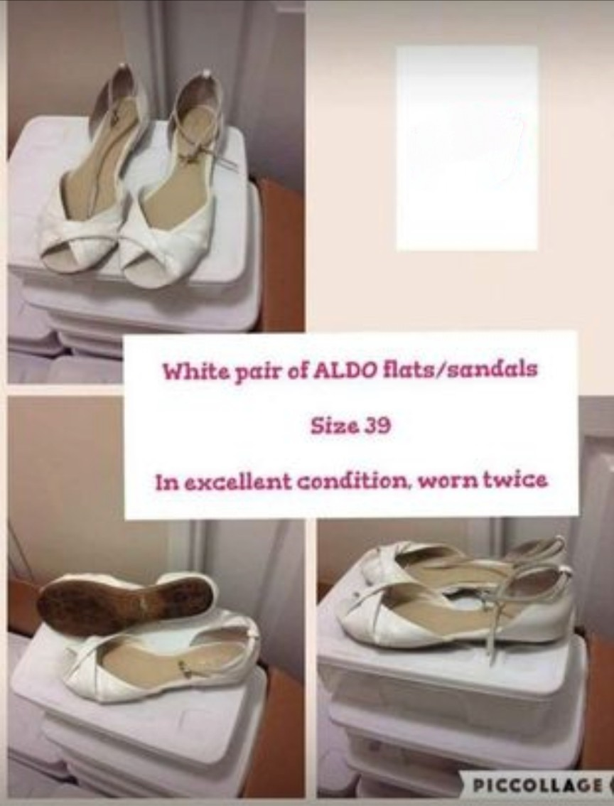 White Flats/sandals by Aldo size US 39 $20
