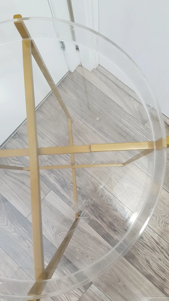 round transparent gold side table - photo 2