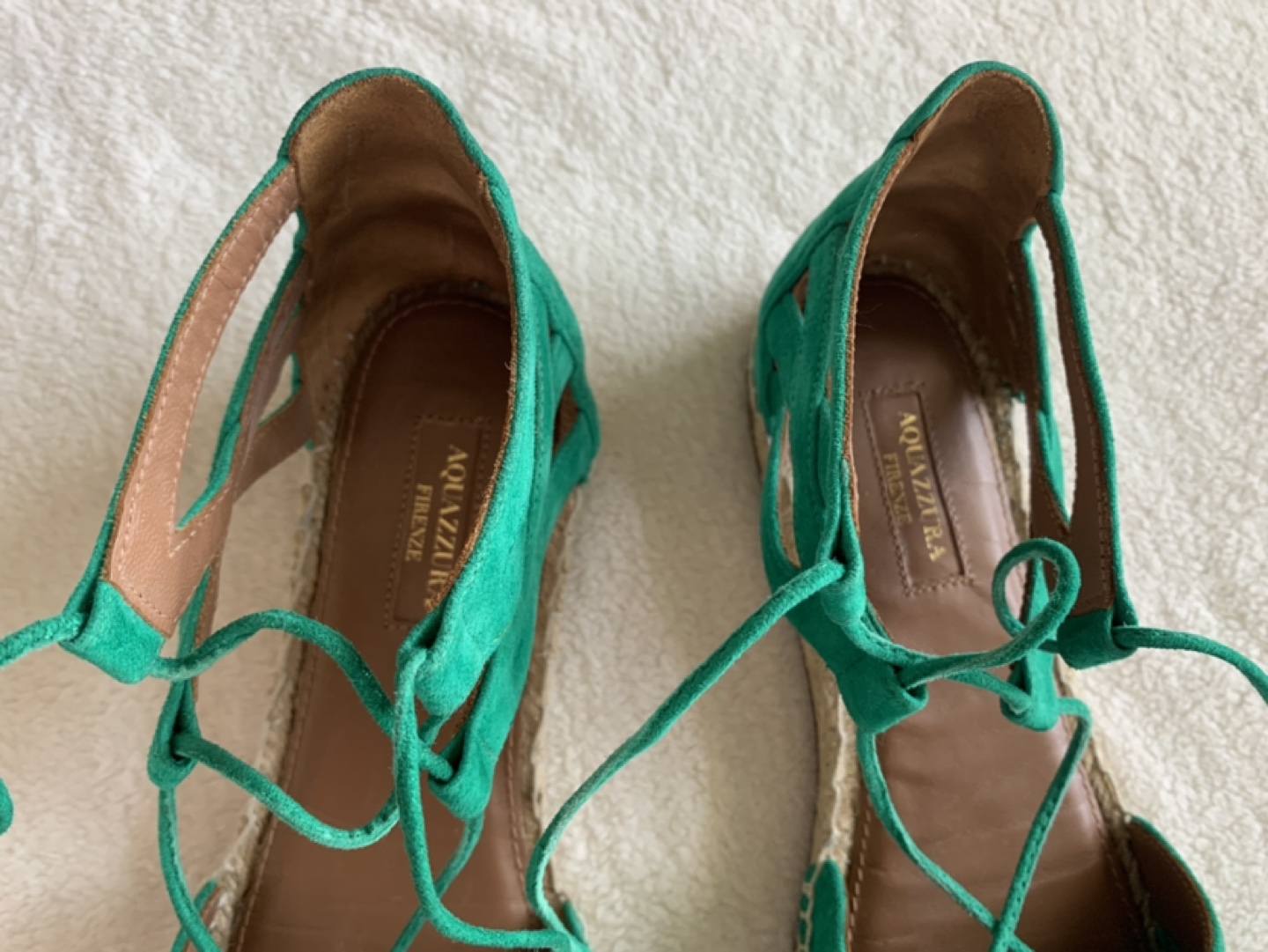 Aquazurra Kelly green Espadrilles- Size 9.5- Rare image indicator(6)