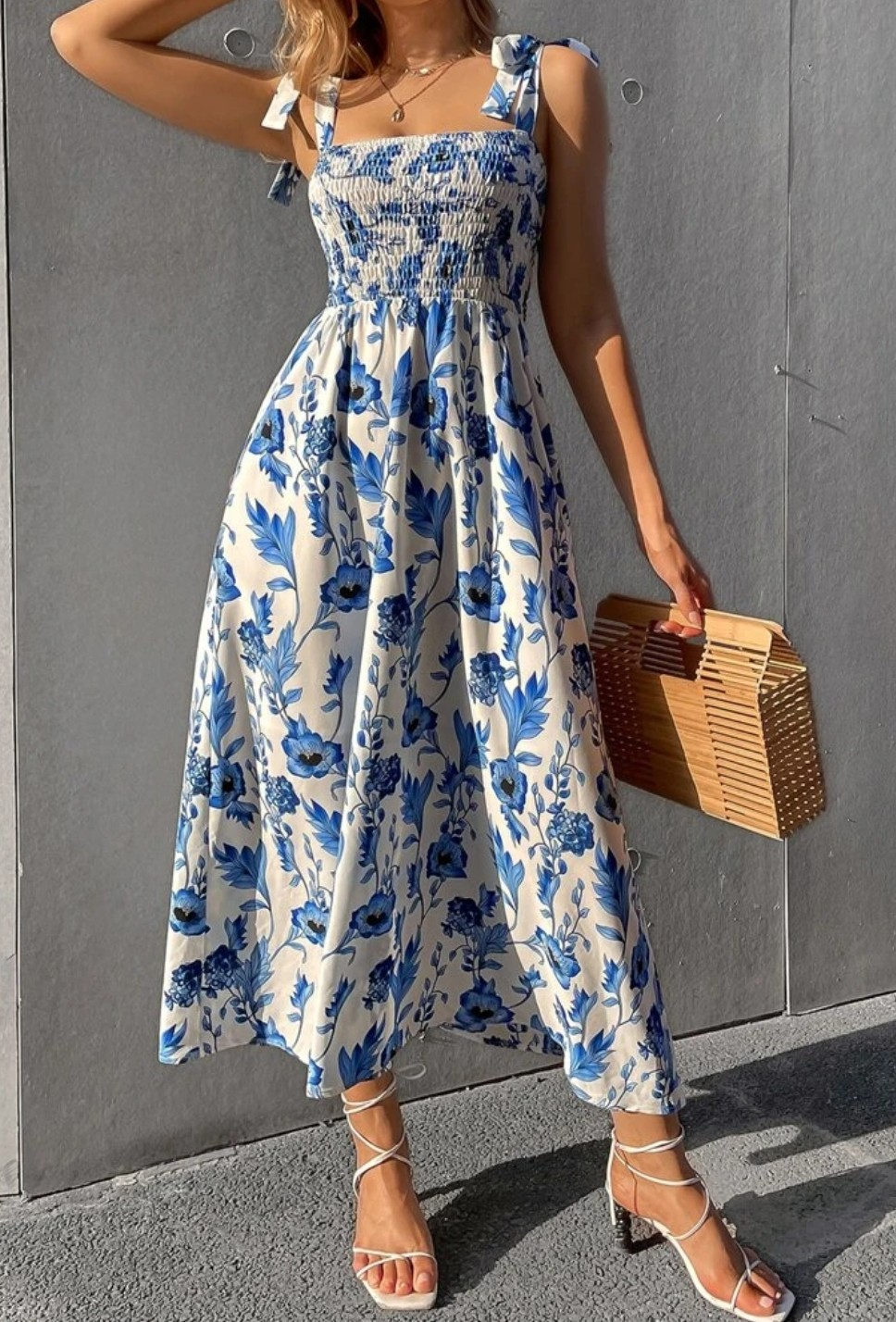 VCAY Floral Print Knot Bodice Cami Dress - photo 3