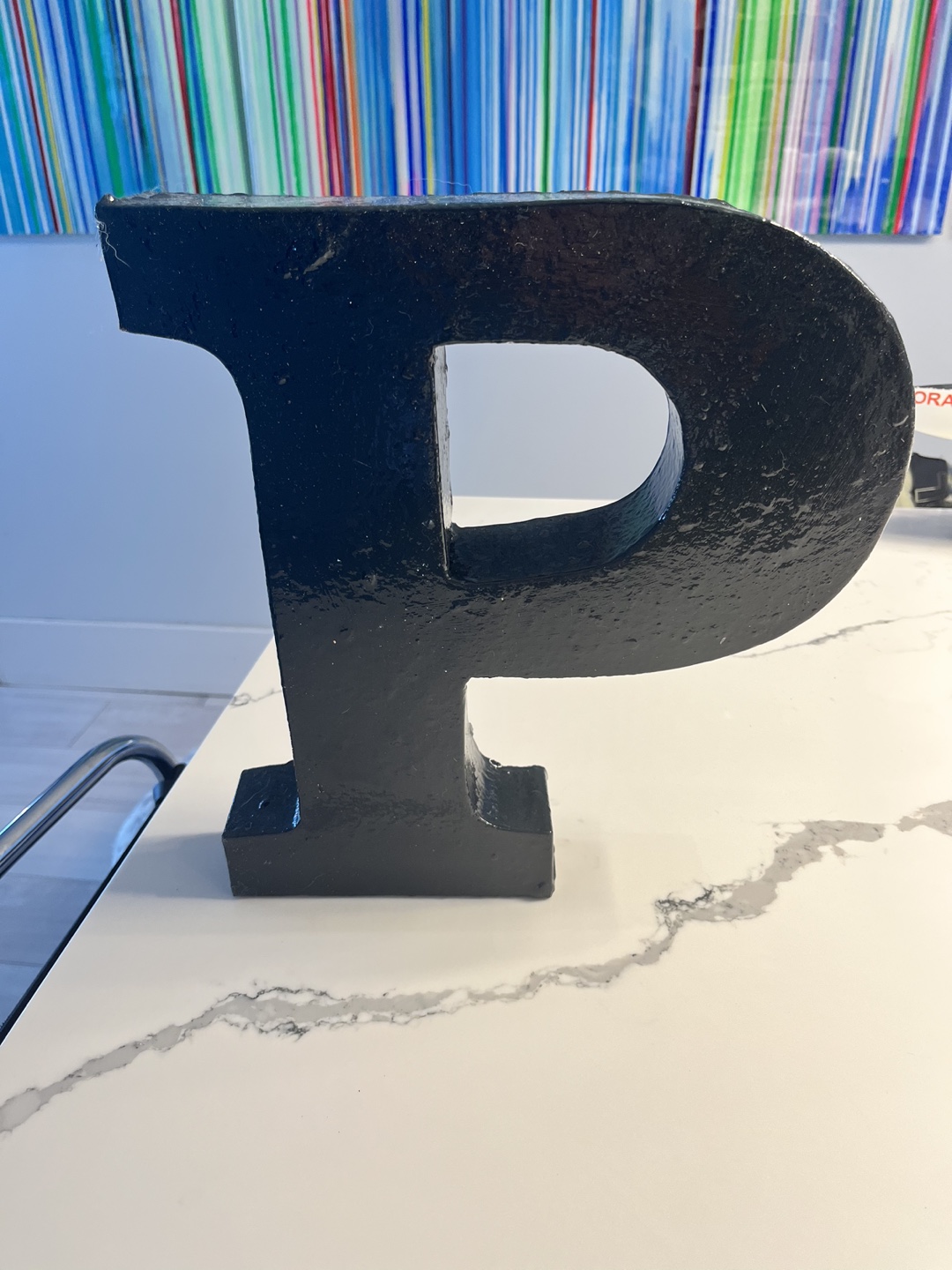 Metal letter P