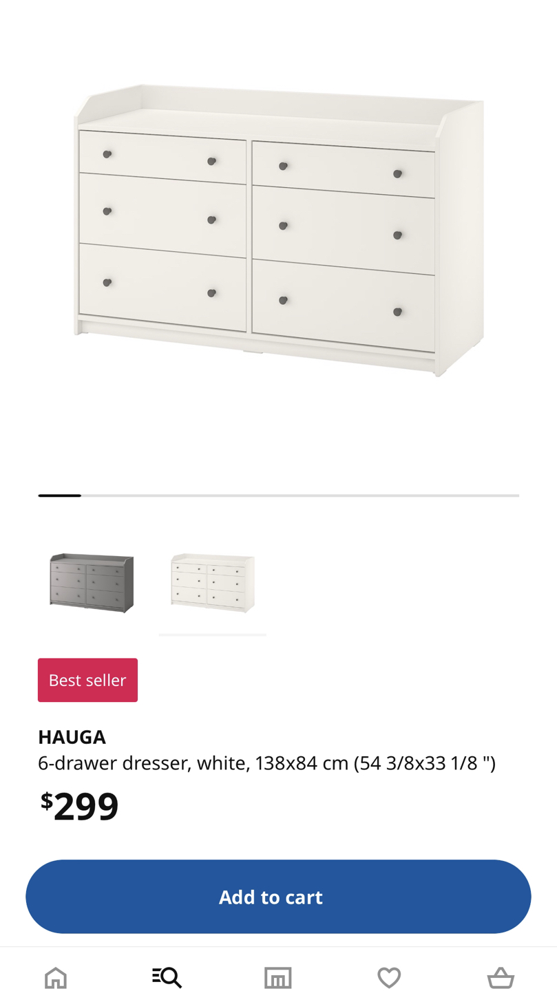 Ikea 6-drawer dresser (white)