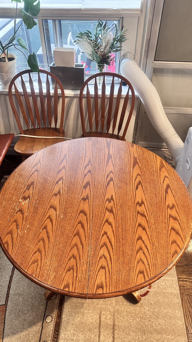 Solid wood dining table and chairs - photo 3