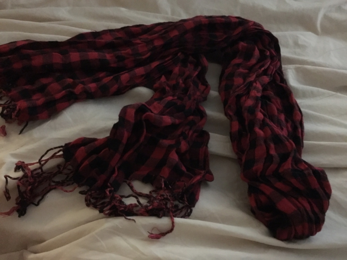 light red black plaid scarf (possible to bundle with GAP shoes)