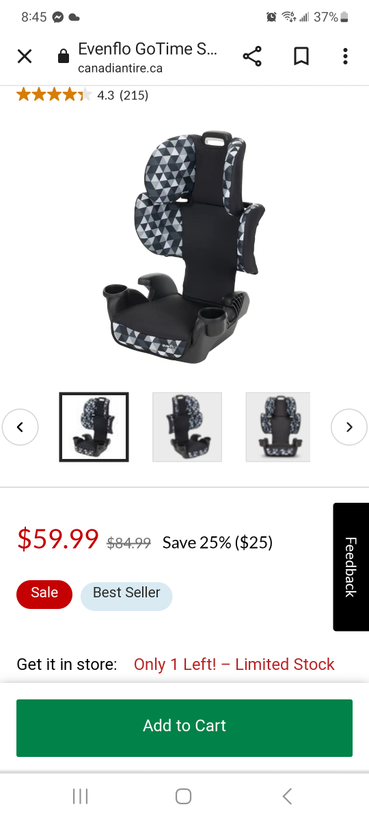 Evenflo highback car seat, like new - photo 2
