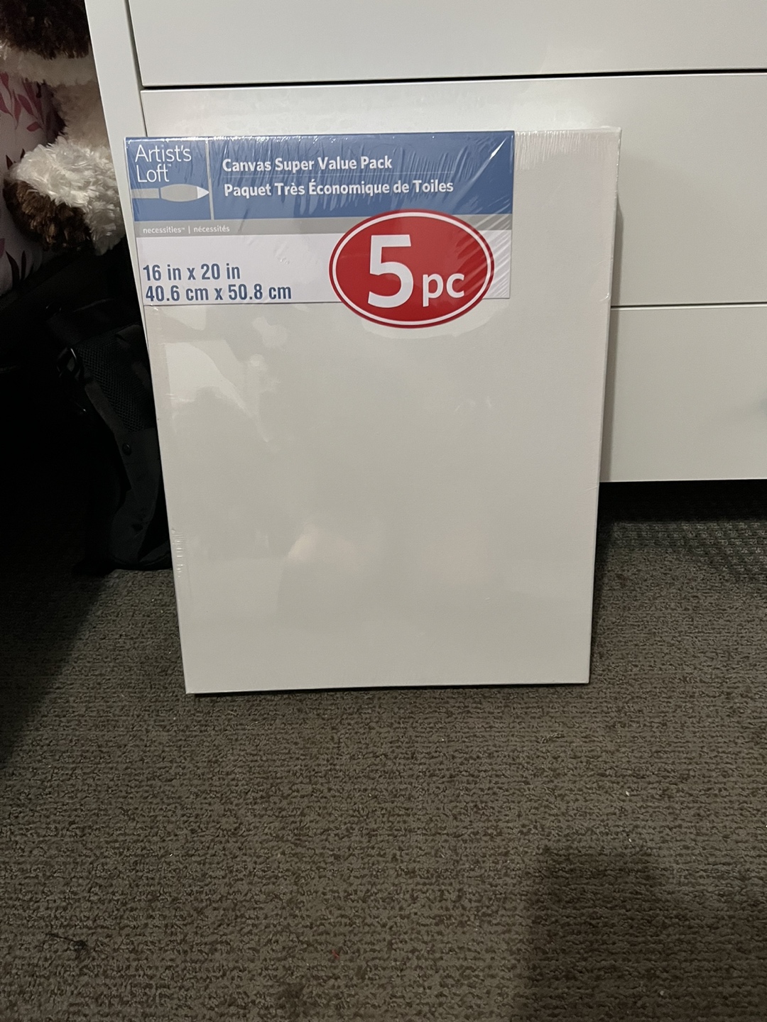 16x20- 5 pack white Canvas