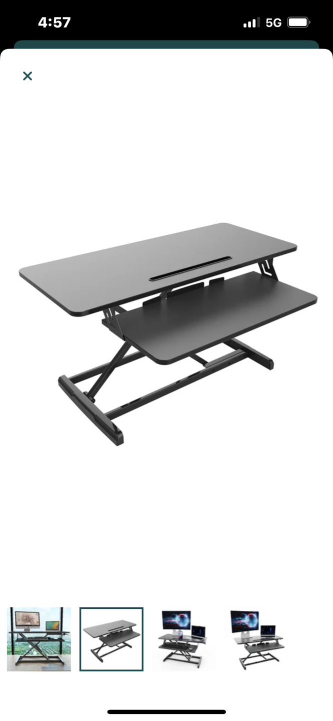 Height Adjustable Standing Desk Converter (black) - photo 3