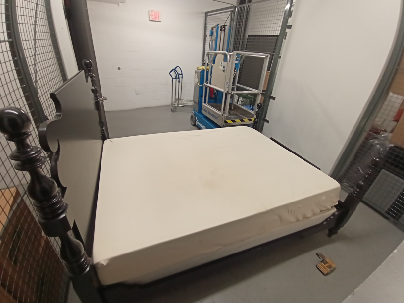 wood queen bed box and mattress included 