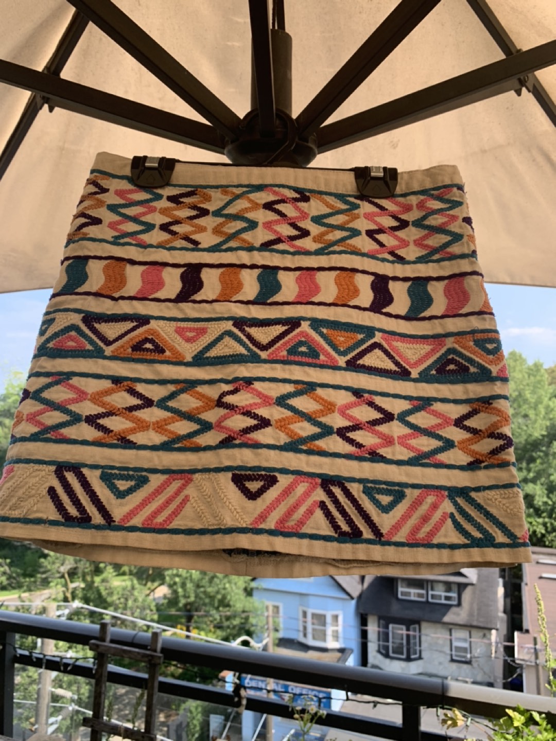 Linen & cotton embroidered mini skirt size s 💰 image indicator(6)