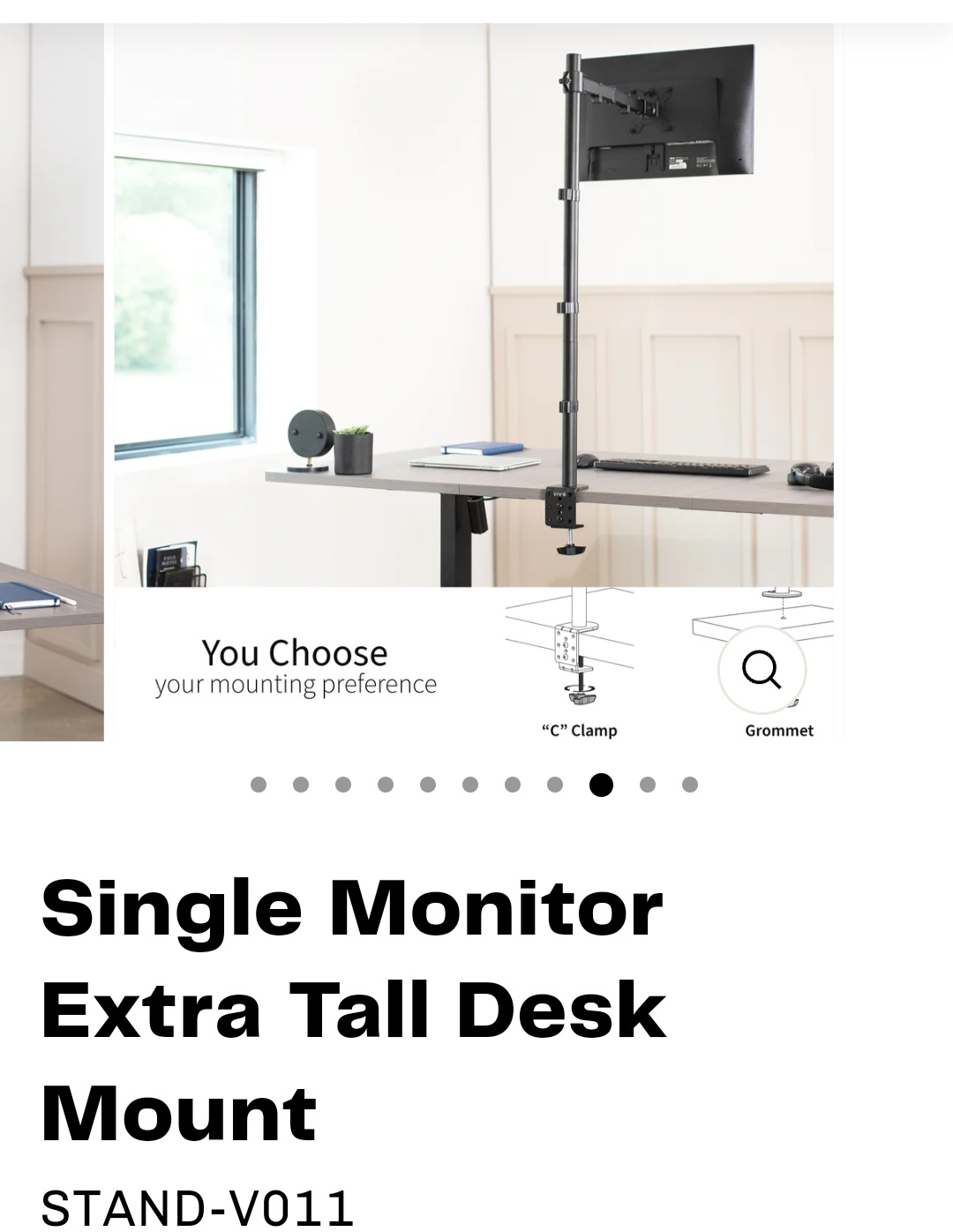 Single Monitor Extra Tall Desk Mount thumbnail
