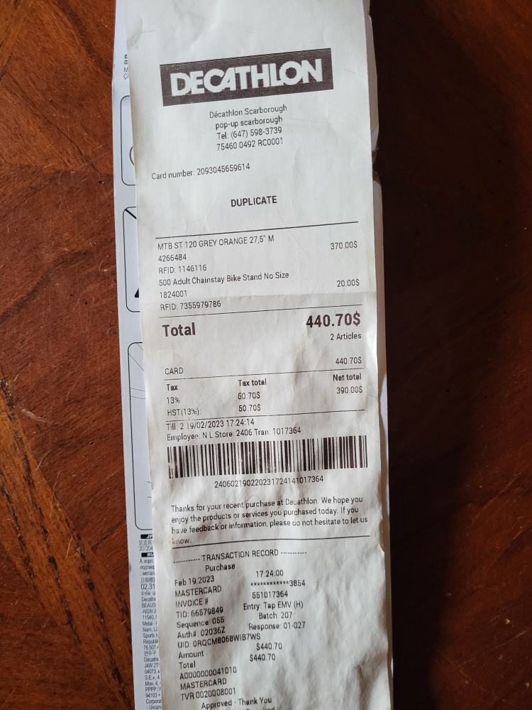 27.5" Touring Mountain Bike - ST 120 Grey/Orange image indicator(10)