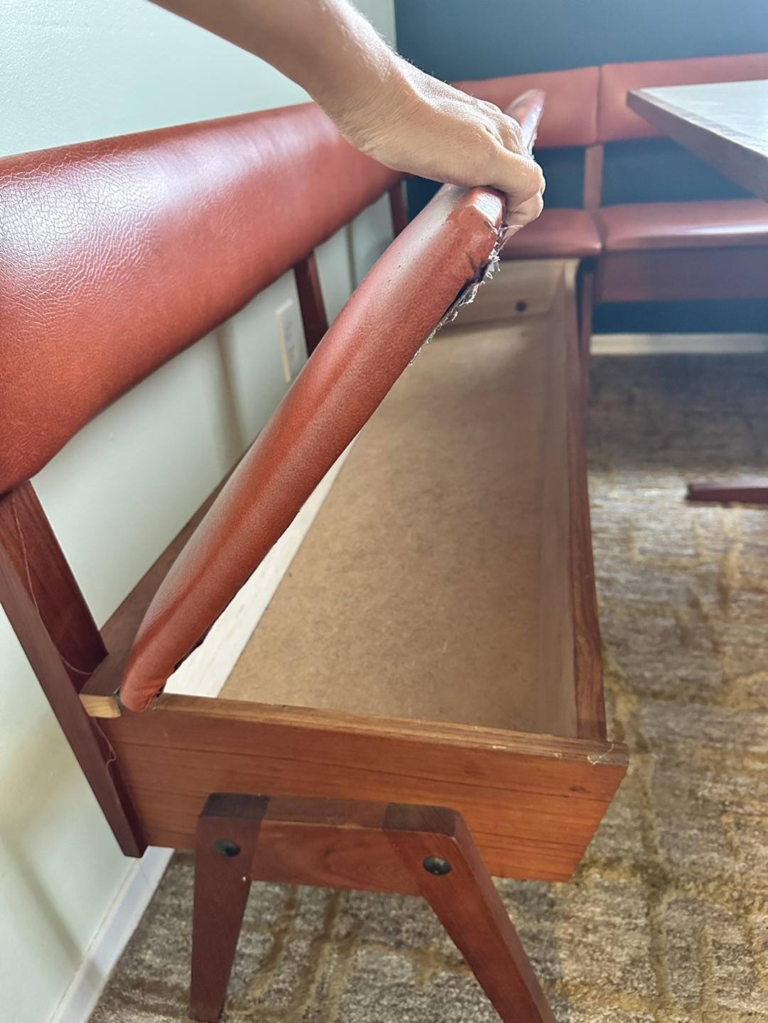 Antique Dining Set with Banquette Benches - photo 2