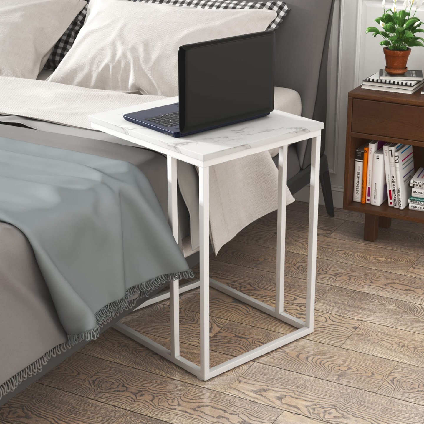 HOME BI C-Shaped Side Table,Modern Simple Sofa Side Table - photo 5