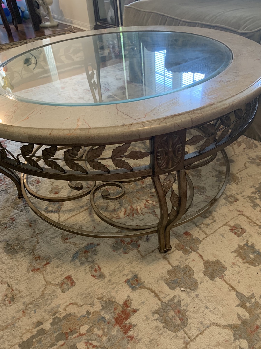 marble & wrought iron Coffee / Center table - photo 2