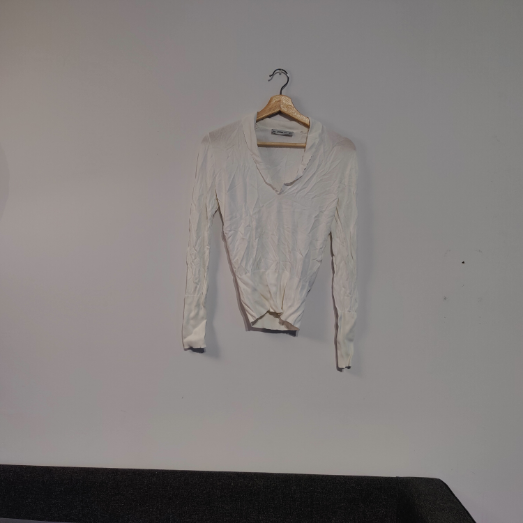 white knit top