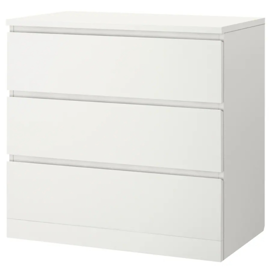 3-drawer chest, white, 