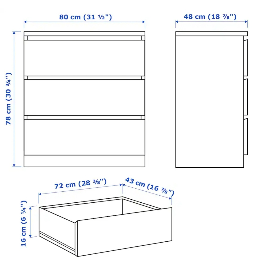 3-drawer chest, white,  - photo 4