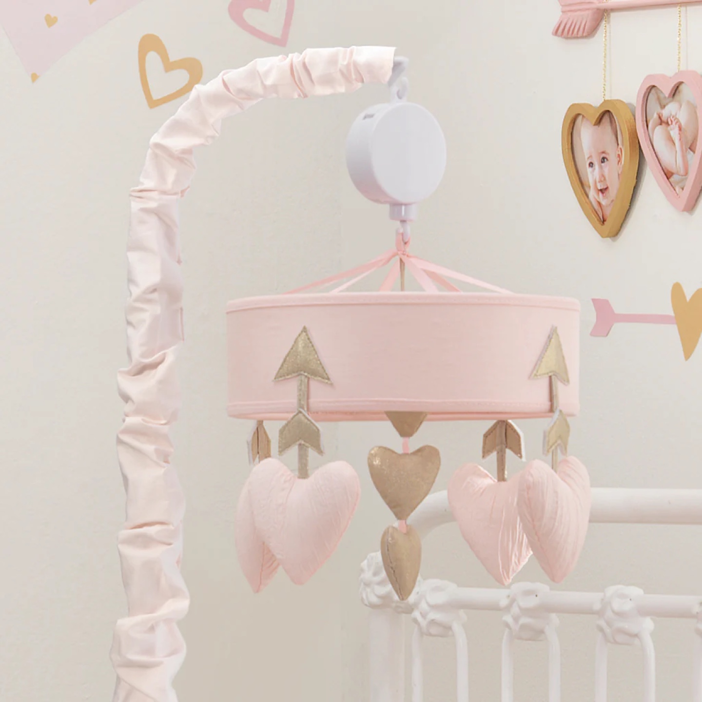 Baby love pink gold hearts nursery image indicator(3)