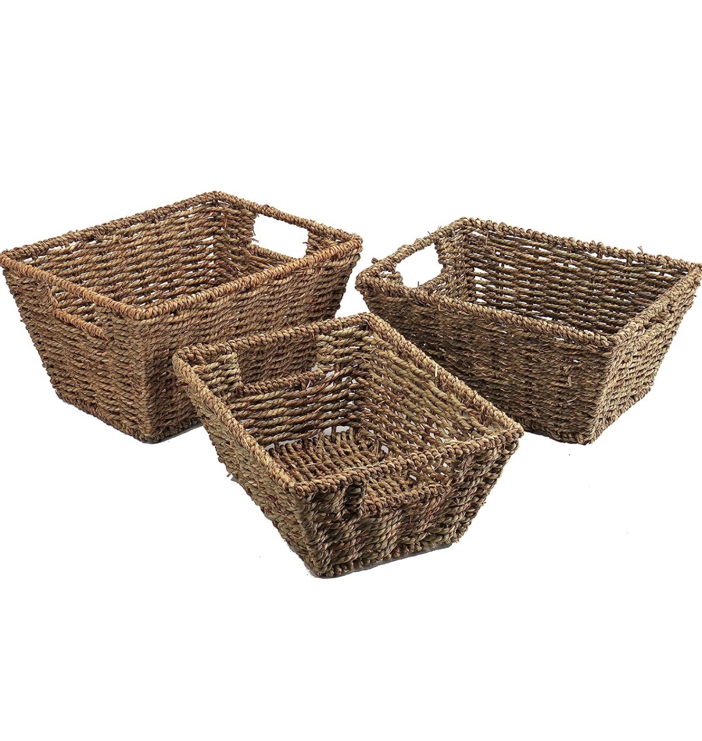 Set of 3 storage wicker baskets thumbnail